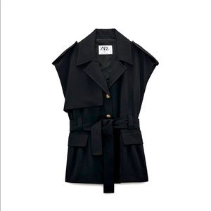 NEW - THIS SEASON : Zara black wool vest